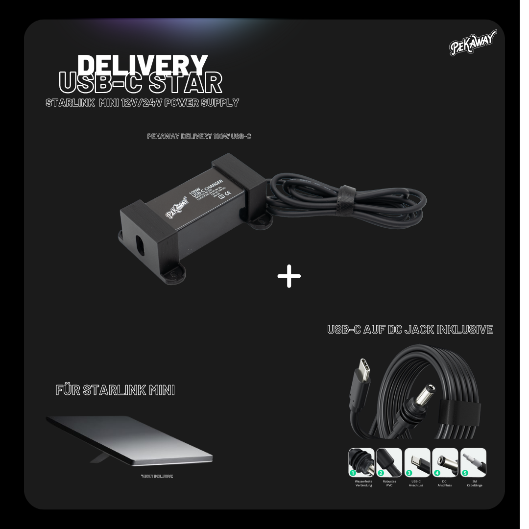 Pekaway Delivery USB-C - Starlink MINI Edition